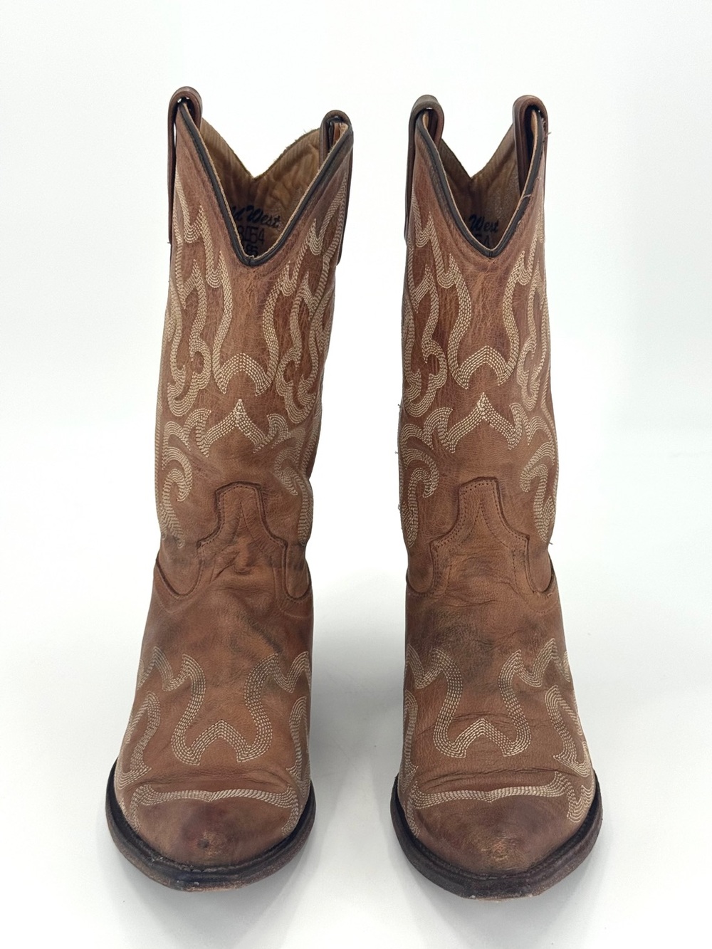 Old West Jama Snip Toe Leather Cowboy Boots